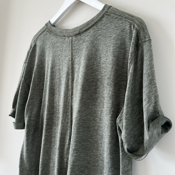 Free People We the Free Cassidy Tee Army Green Casual Cotton Tshirt Small Boxy - Picture 10 of 15